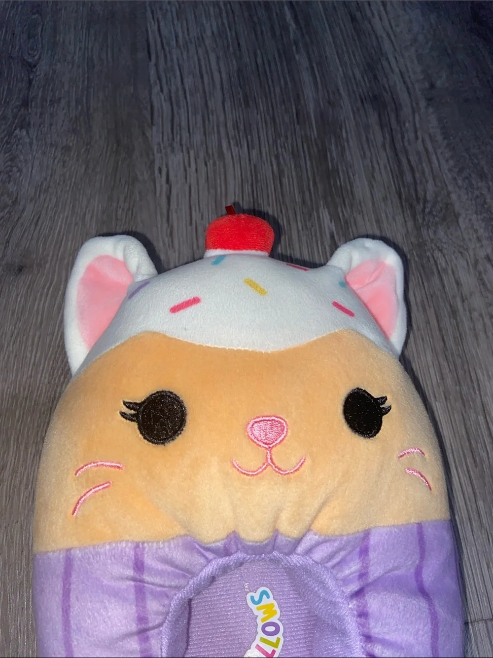 Squishmallows Cupcake Cat Plush Slippers Kids Size 2-3 Soft Cozy Cute